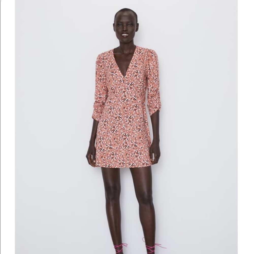 Zara printed mini dress, m